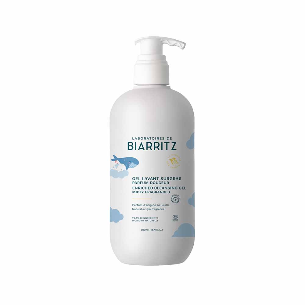 Laboratoires De Biarritz Prodotti per Neonato Gel detergente surgrassato profumo delicatezza per corpo e capelli 500 ml