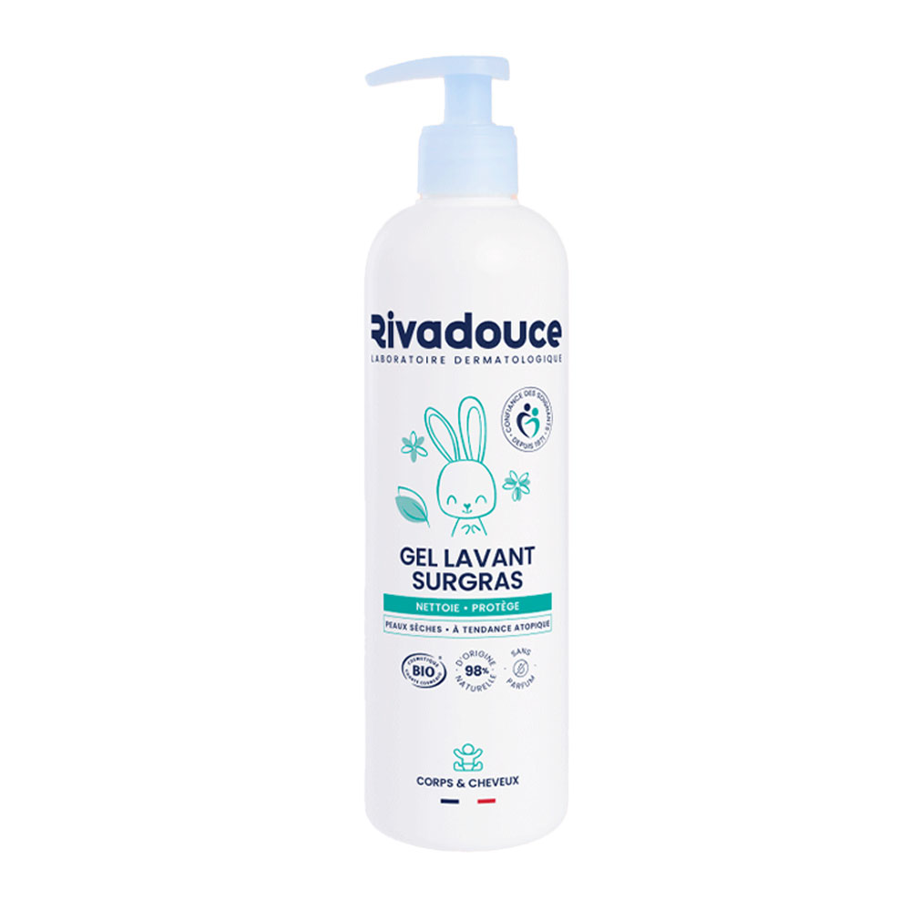 Rivadouce Bebè Gel detergente surgrasso non profumato bio Corpo e Capelli 500 ml