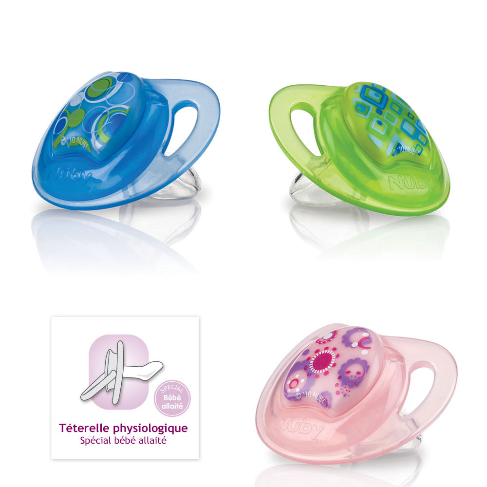 Nuby Ciuccio ortodontico in silicone Collezione Prisma 18 mesi e Plus