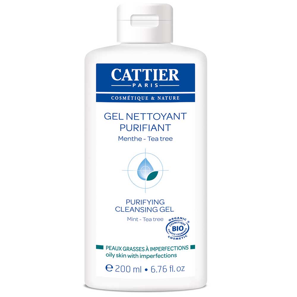 Cattier Gel detergente purificante biologico alla menta e all'albero del tè Pelle grassa con imperfezioni 200 ml