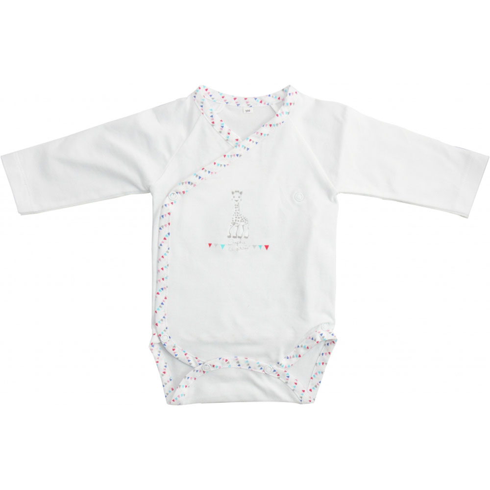 Mayo Parasol Sophie la girafe una domenica a parigi – body a maniche lunghe bianco/grigio per bambino + kit iniziale