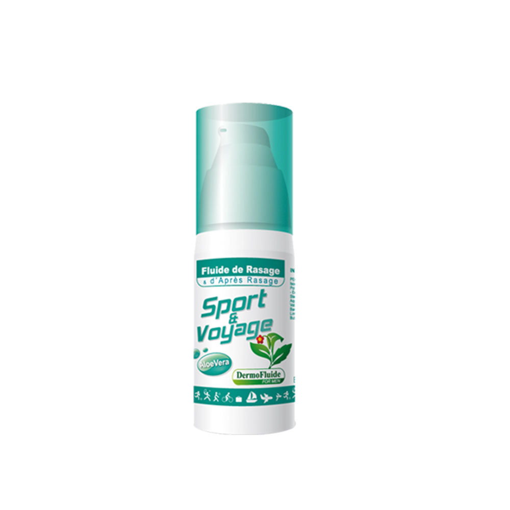 Dermo Fluide Fluido da rasatura e dopobarba sport e viaggio all'aloe vera per pelli sensibili 30ml