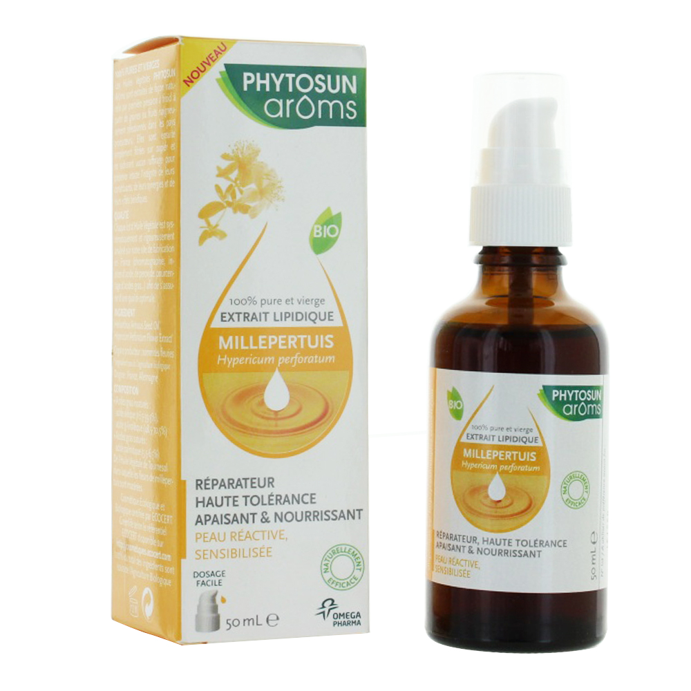 Phytosun Aroms Olio di iperico biologico Pelle sensibile e reattiva 50ml