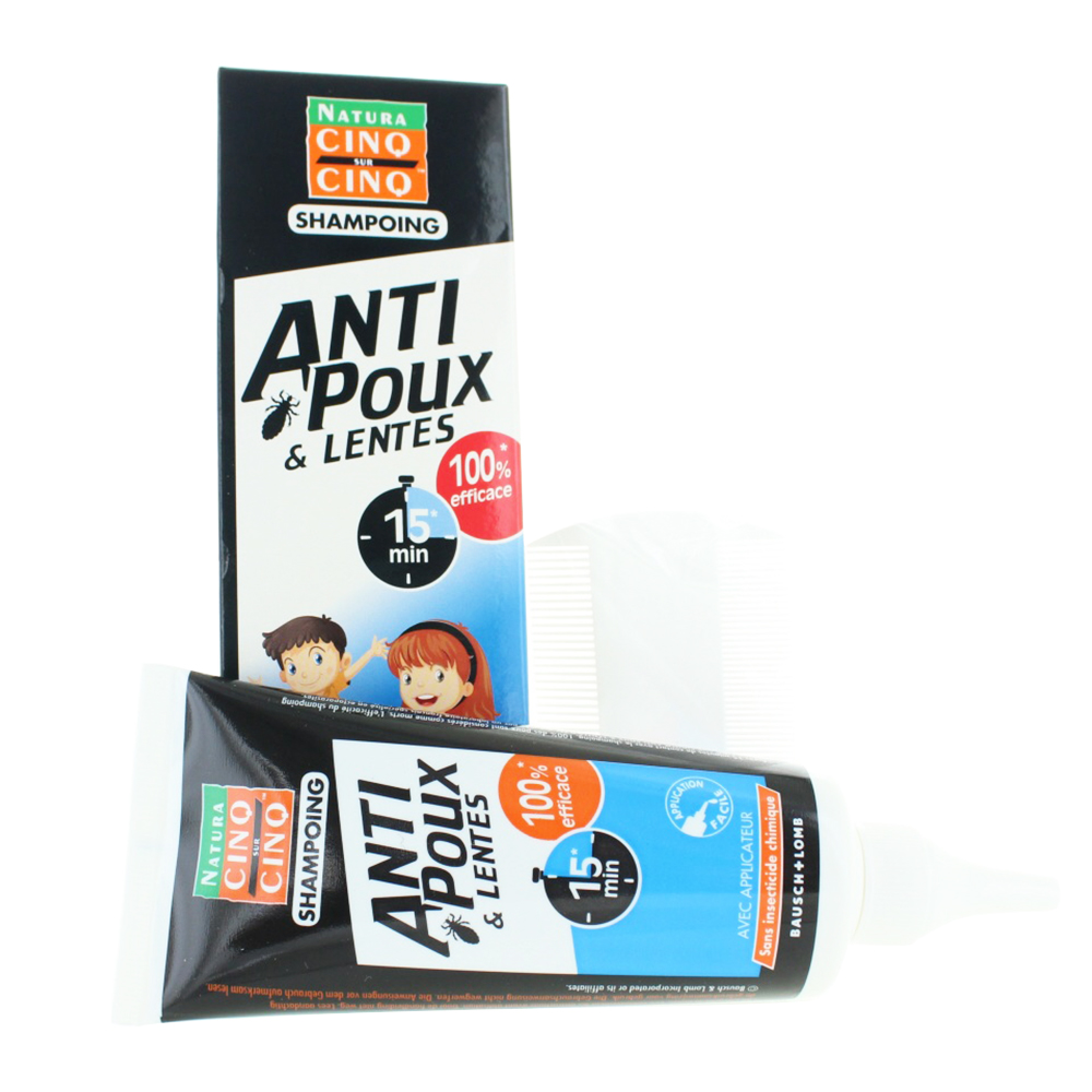 Cinq Sur Cinq Shampoo per pidocchi e unghie con applicatore 100ml