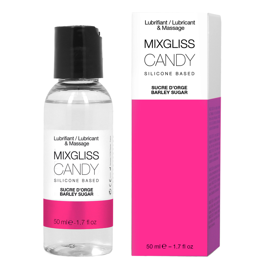 Mixgliss Lubrificante e olio da massaggio al silicone gusto zucchero d’orzo Candy 50ml