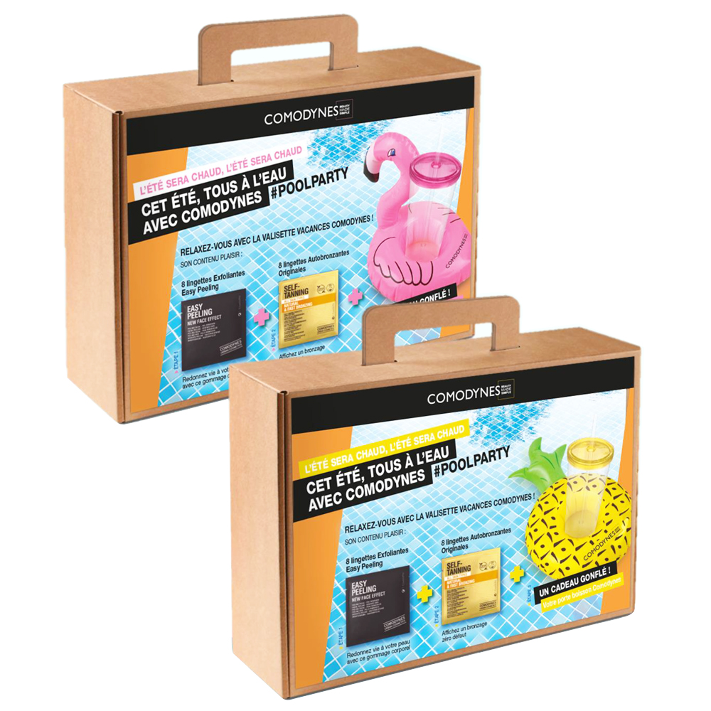 Comodynes Set vacanze Salviette esfolianti e autoabbronzanti + boa