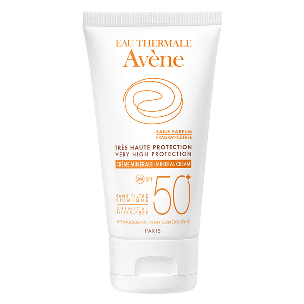 Avène Solari Crema minerale altissima protezione senza profumo per pelli intolleranti SPF50+ 50 ml