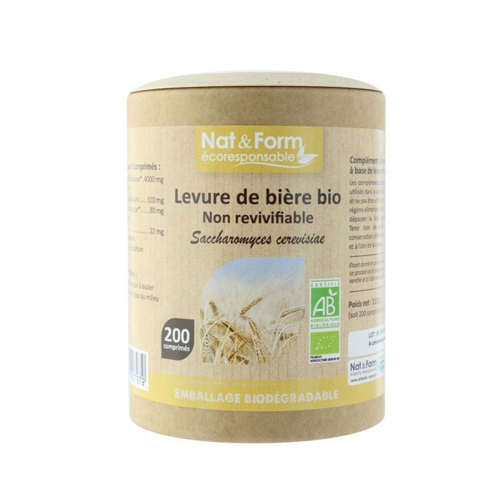 Nat&Form LIEVITO DI BIRRA BIOLOGICO NON REVERSIBILE 200 compresse