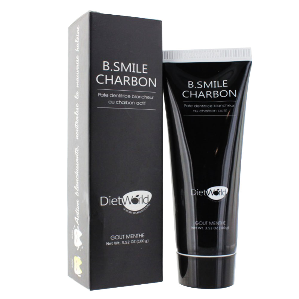 Diet World B Smile Dentifricio al Carbone Sbiancante Gusto Menta 100g