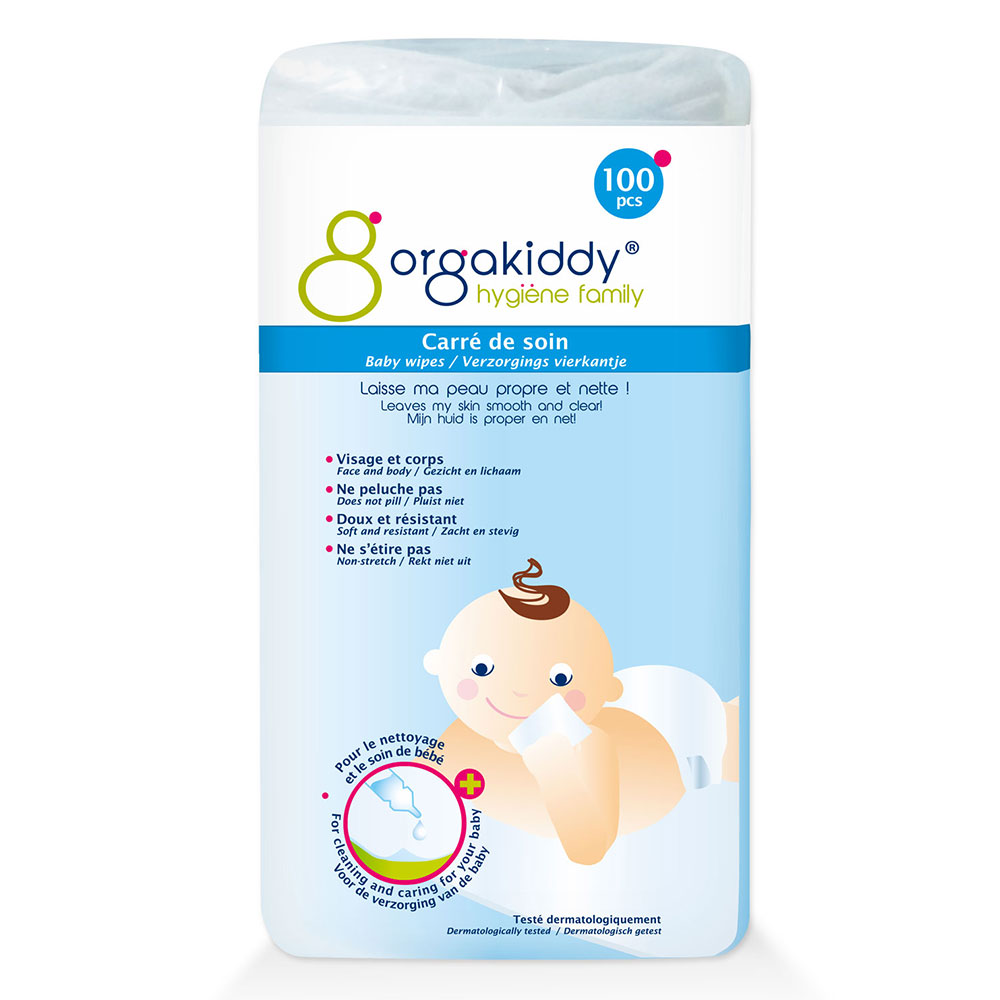 Orgakiddy Salviette non tessute per la cura della pelle x100