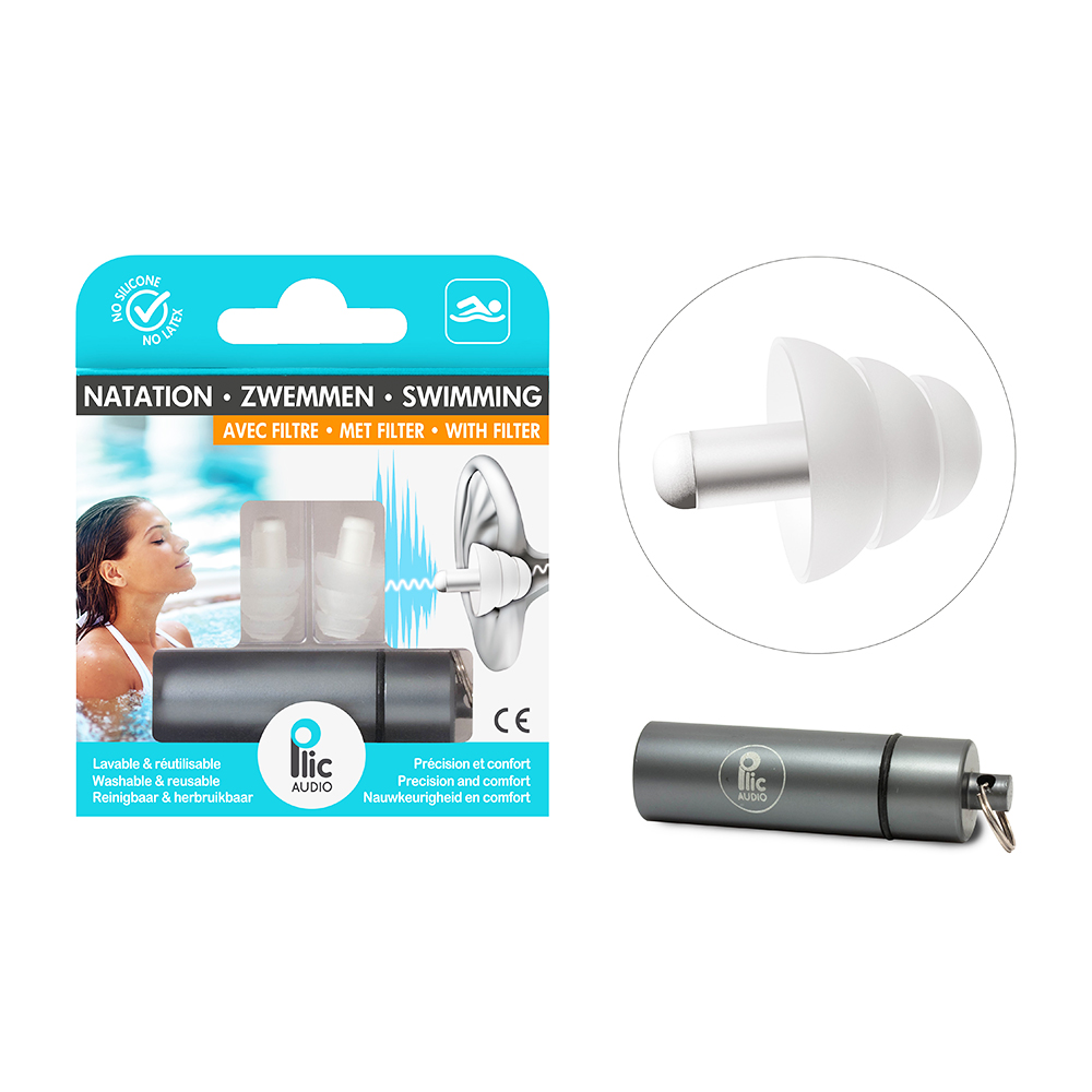 Plic Audio Con filtro Tappi per le orecchie per nuoto coppia riutilizzabile