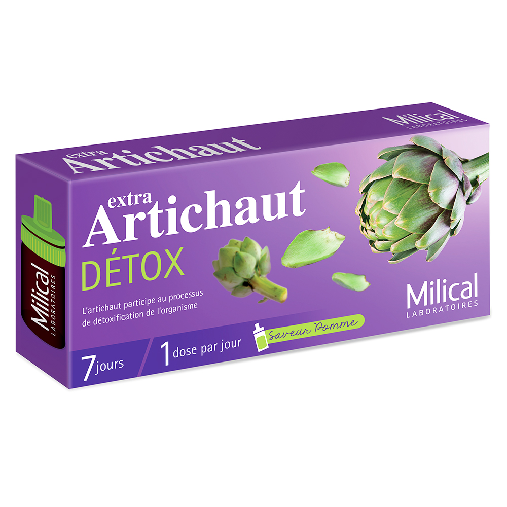 Milical Extra Carciofo detox gusto mela, 7 giorni 7 fiale da 10 ml