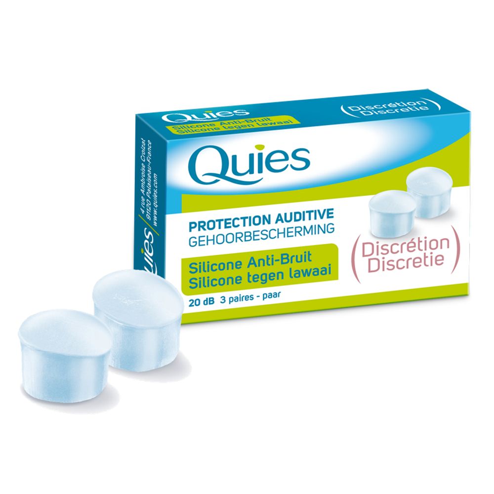 Quies Protezione dell'udito in silicone 3 paia