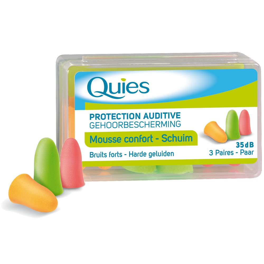 Quies Protezione dell'udito in schiuma comfort 3 paia