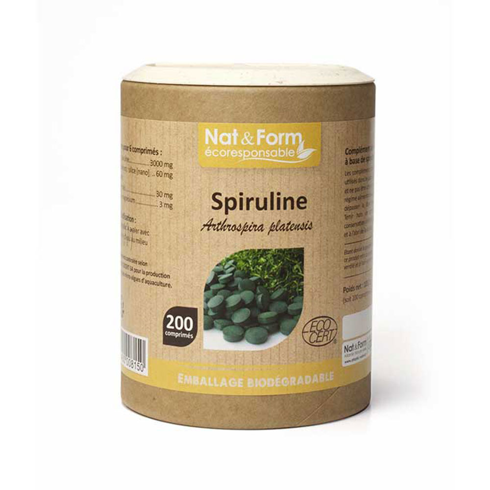 Nat&Form Spirulina biologica 200 compresse