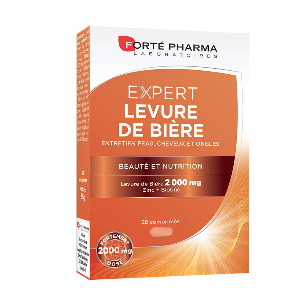 Forté Pharma Cura dei Capelli Lievito di birra per capelli, unghie e pelle con zinco e biotina 28 compresse