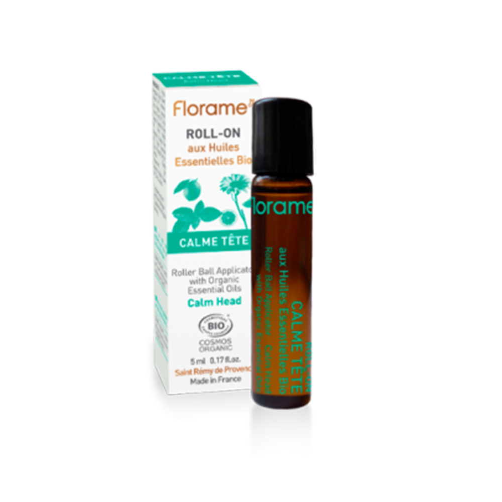Florame Roll-on biologico per la testa, con oli essenziali, Calm 5ml