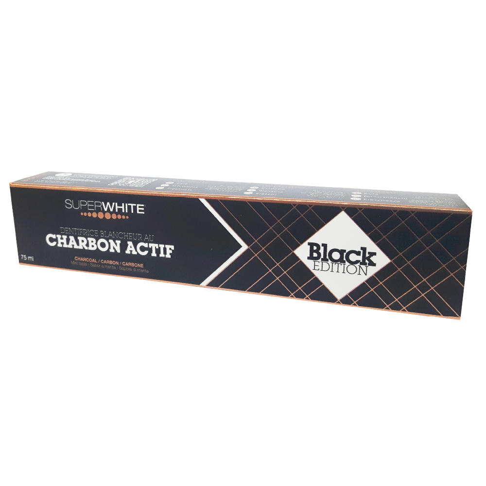 Superwhite Dentifricio sbiancante al carbone attivo Black Edition 75 ml