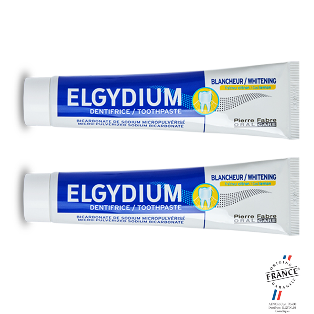 Elgydium Dentifricio sbiancante al Limone 2x75ml