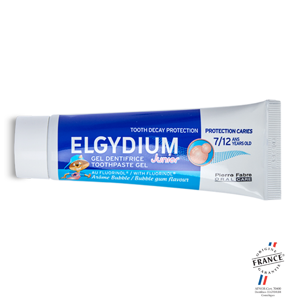Elgydium Dentifricio al Fluorinol 7-12 anni gusto Bubble Junior 50 ml