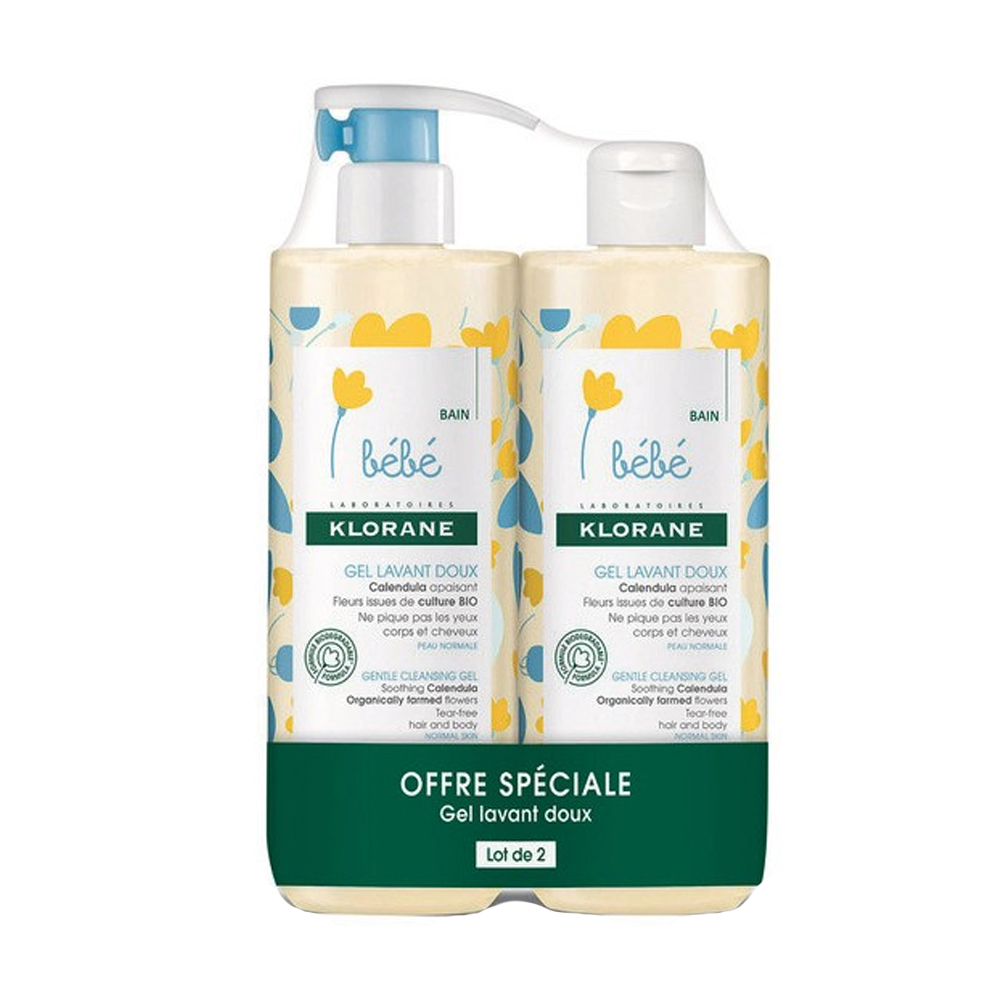 Klorane Neonato Gel Detergente Delicato 2x500ml