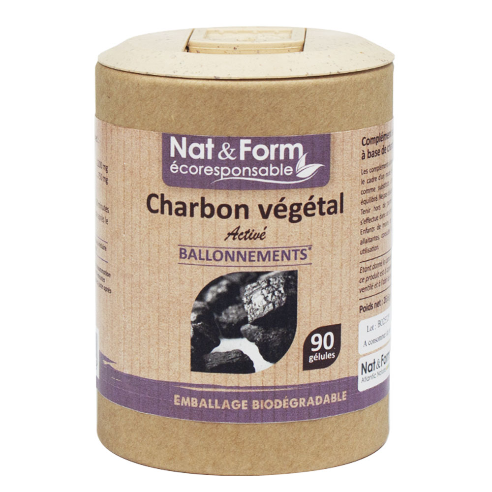 Nat&Form Carbone vegetale 840 mg gonfiore 45 capsule