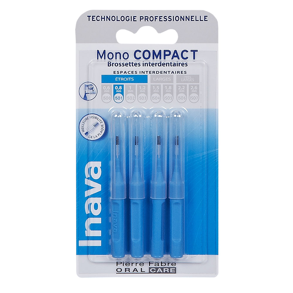 Inava Spazzolini interdentali 0,8 mm blu x4 mono compact
