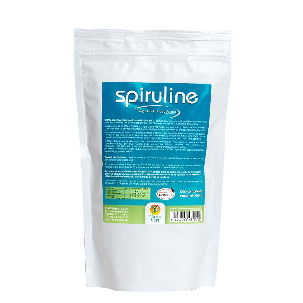 Flamant Vert Bustina di spirulina 1000 compresse