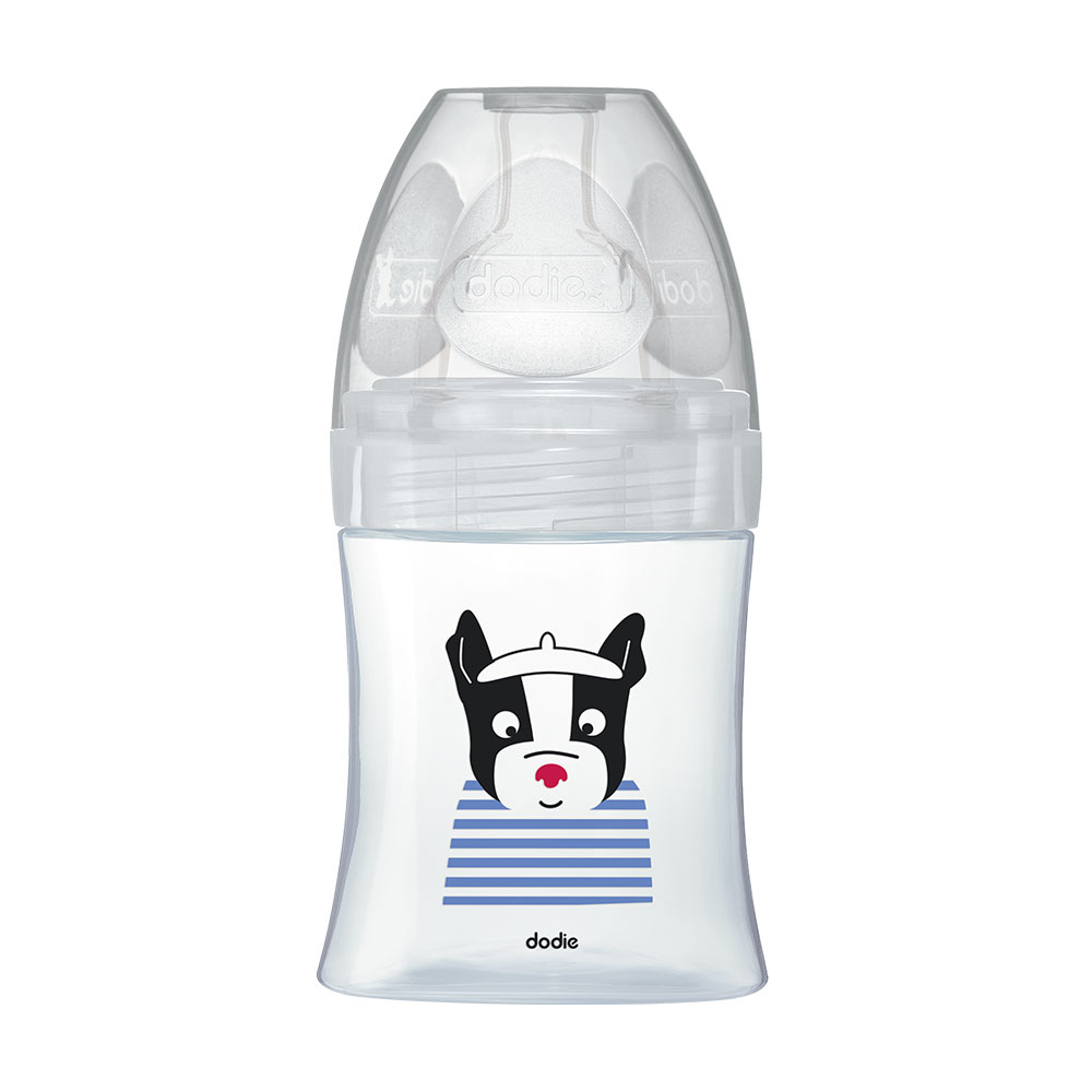 Dodie BIBERON IN VETRO DA 0 A 6 MESI FLUSSO 1 SENSAZIONE + 150ML DODIE