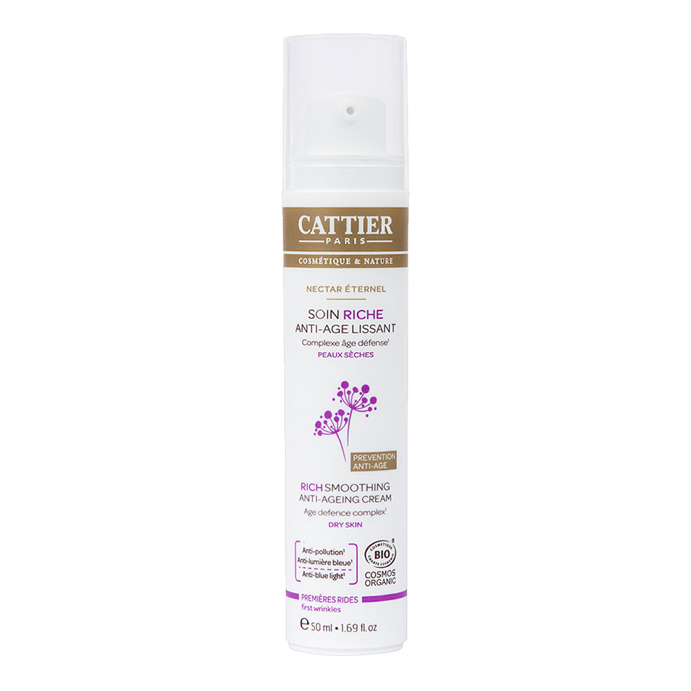 Cattier Anti-età Nectar Eternel, trattamento biologico ricco e levigante per la pelle secca 50ml