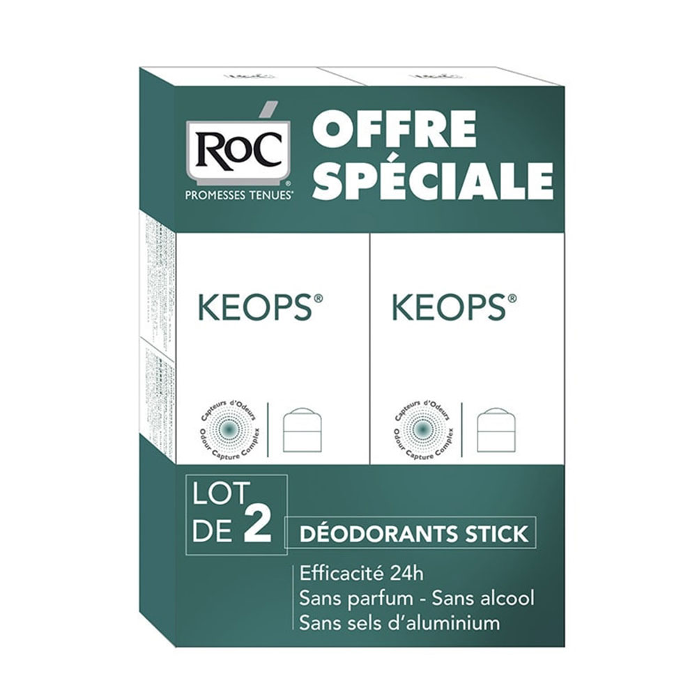 Roc Keops Deodorante stick Sudorazione moderata 2 x 40 ml