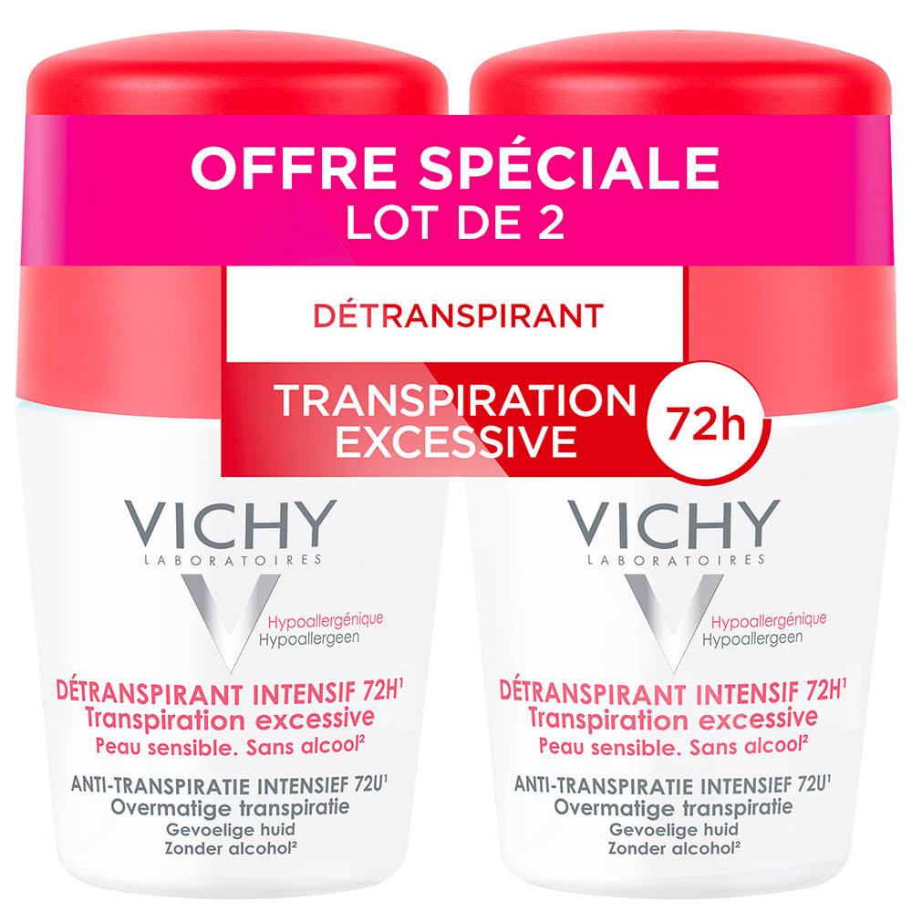 Vichy Deodorante Deodorante intenso efficace 72h roll-on per pelli sensibili 2 x 50 ml