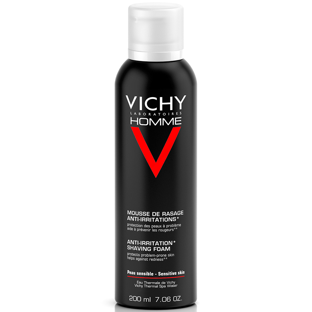 Vichy Uomo Mousse da barba anti-irritazioni con vitamina C per pelli sensibili 200ml