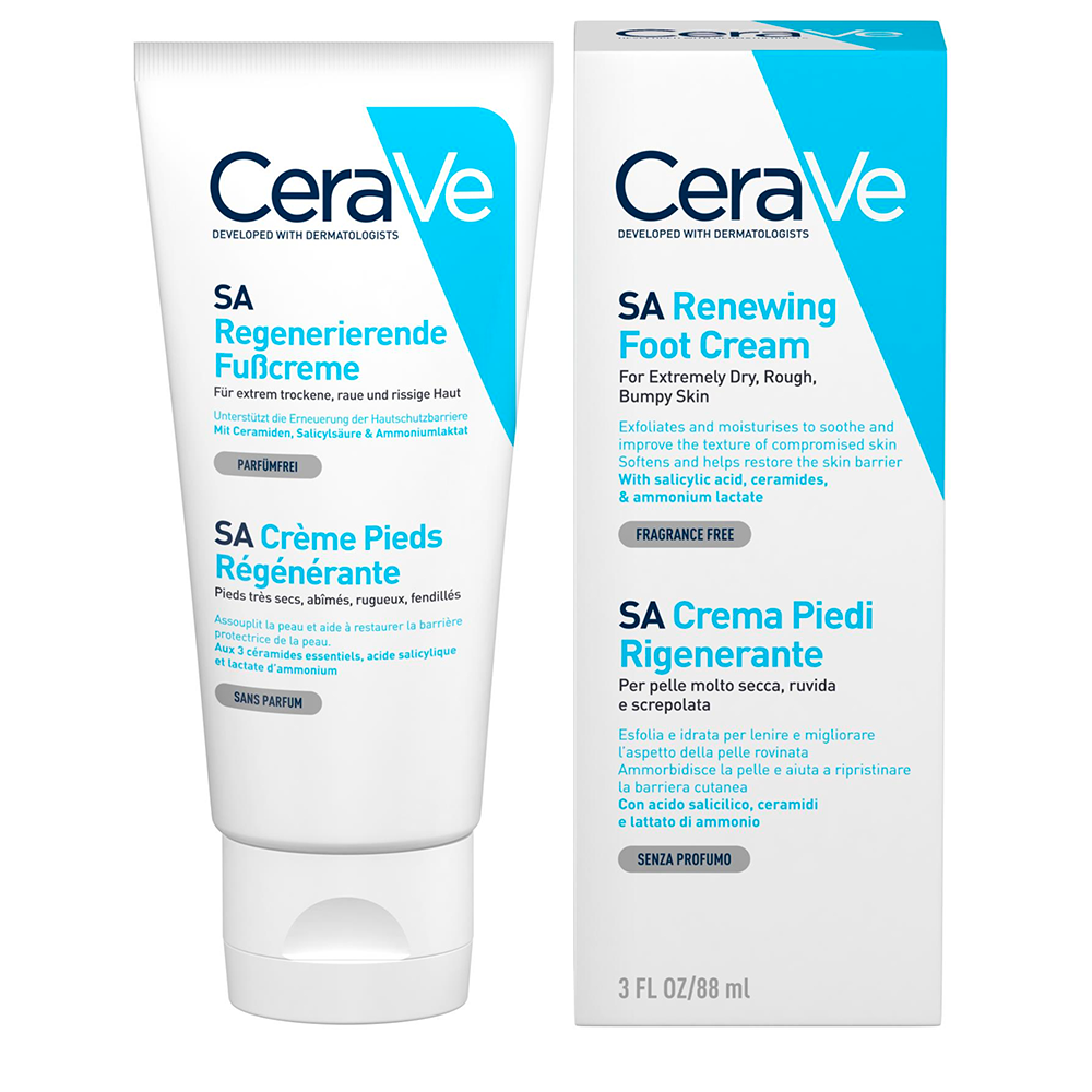 Cerave Body SA Crema piedi rigenerante per piedi molto secchi e danneggiati 88 ml