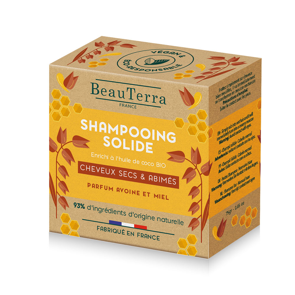 Beauterra Shampoo Solido capelli secchi e danneggiati 75g