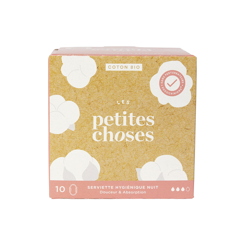 Les Petites Choses Assorbenti notte in cotone bio scatola da 10