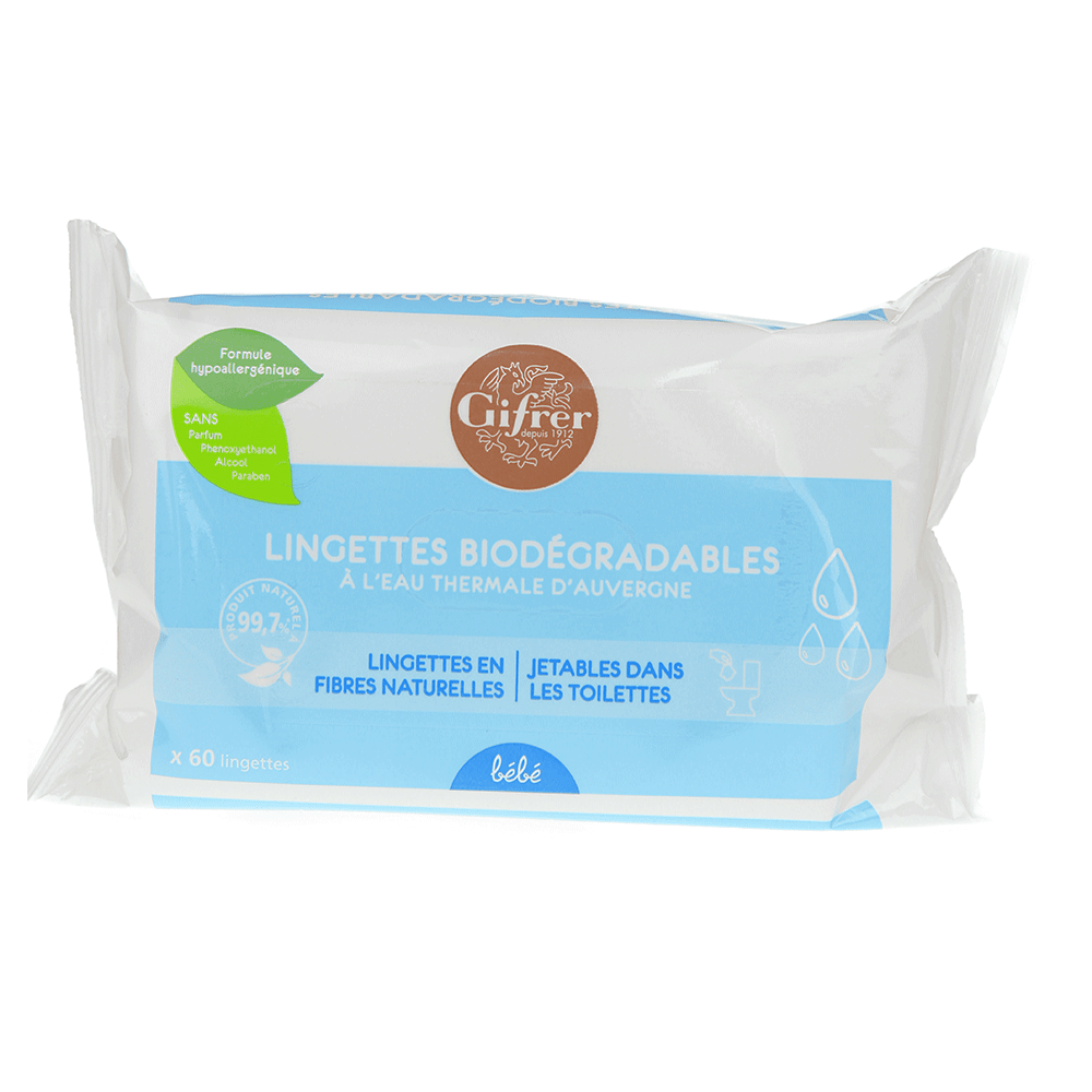 Gifrer Salviette biodegradabili per l'Acqua Termale x60