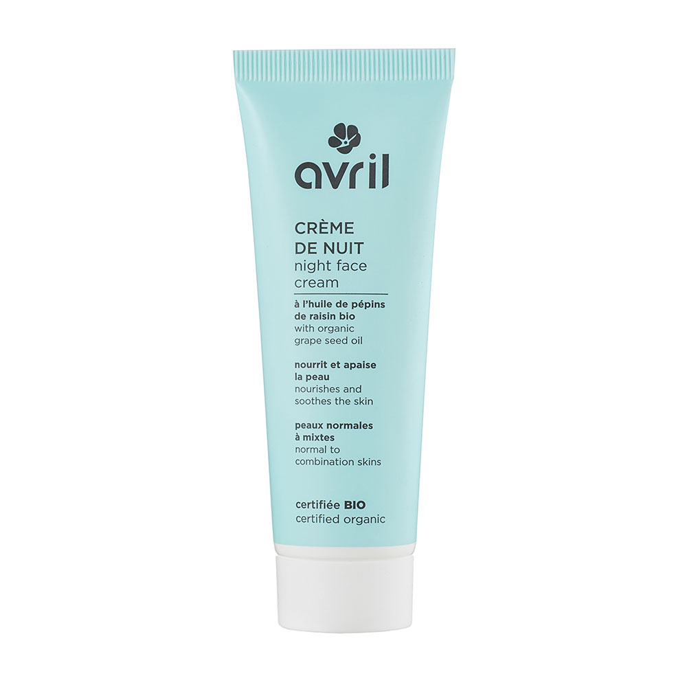 Avril Crema notte con Olio di semi d'uva biologico Pelle da normale a mista 50ml