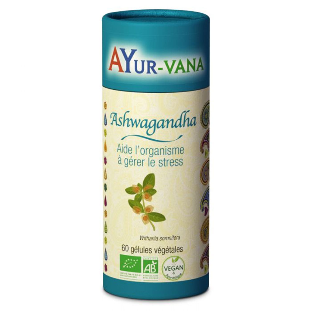 Ayur-Vana Ashwagandha biologica Lo stress 60 capsule