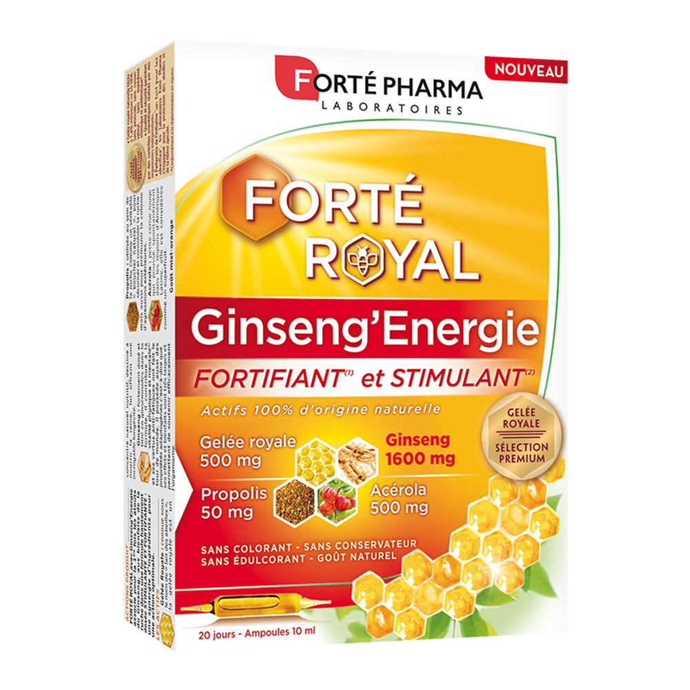 Forté Pharma Forté Royal Ginseng’Energie con ginseng, acerola, pappa reale e propoli 20 fiale