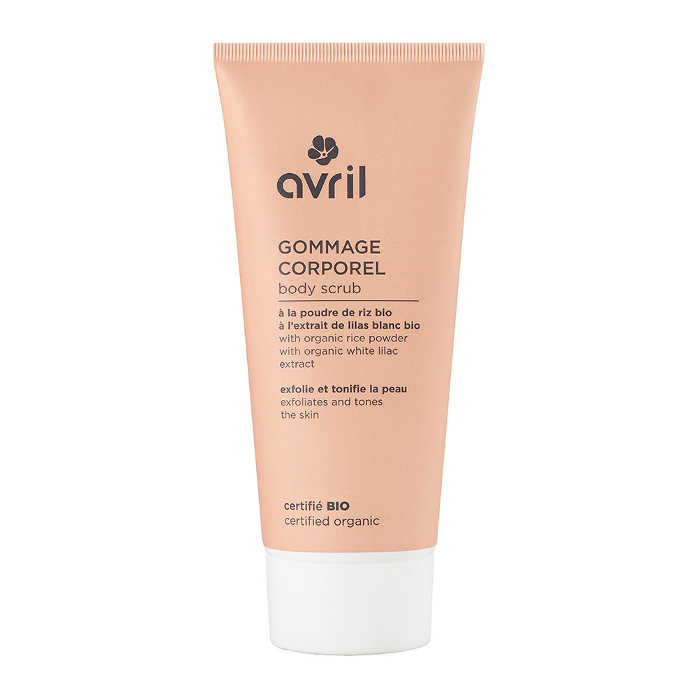 Avril Scrub corpo biologico con polvere di riso ed estratto di lillà bianco 200 ml