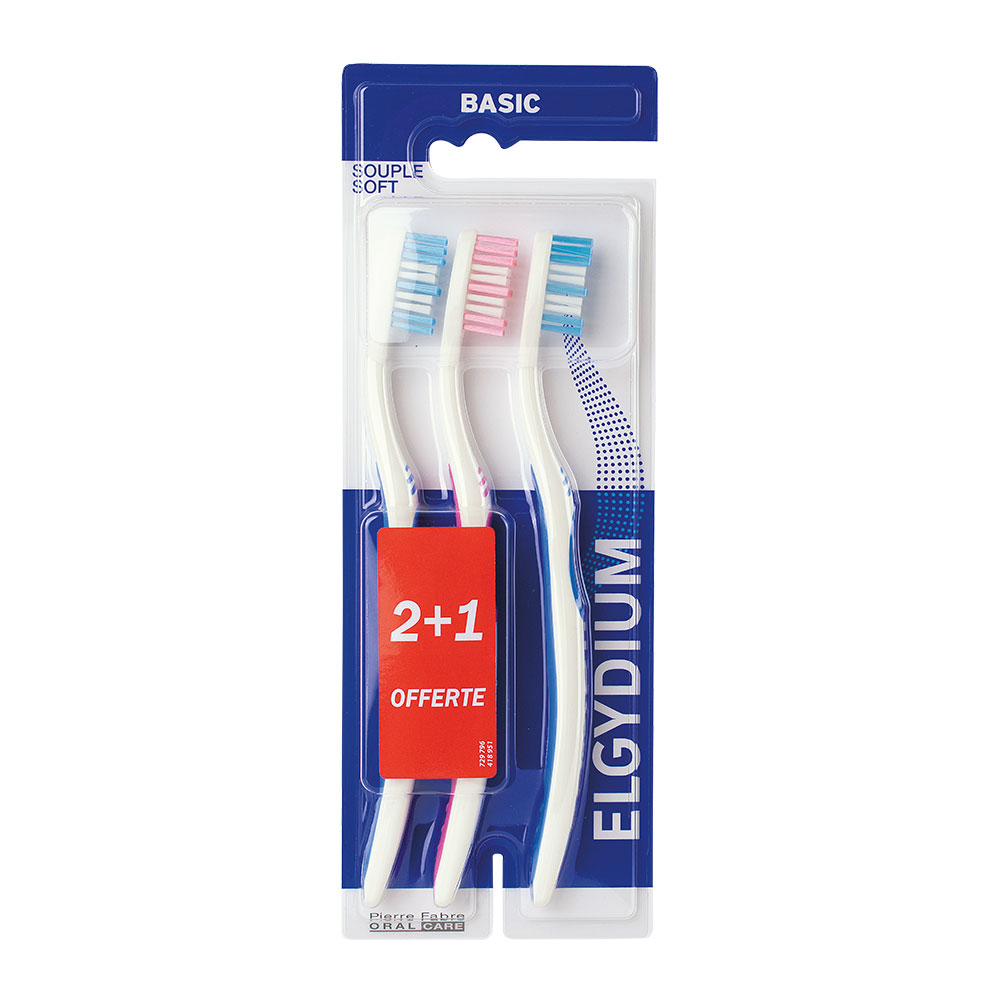Elgydium Trio di spazzolini Basic Soft x3
