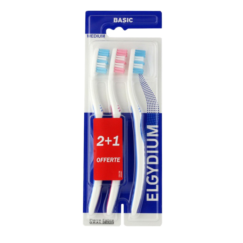 Elgydium Basic Spazzolino trio medio