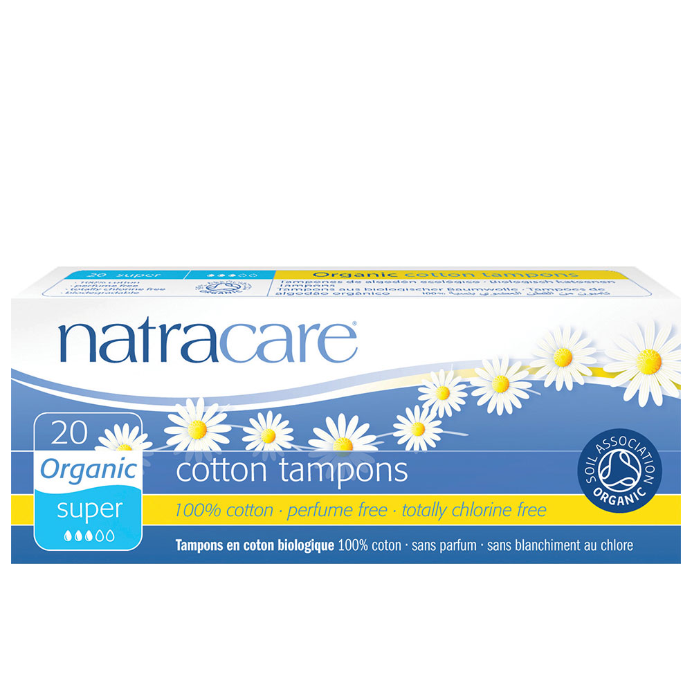 Natracare Tamponi biologici senza applicatore Super Scatola da 20