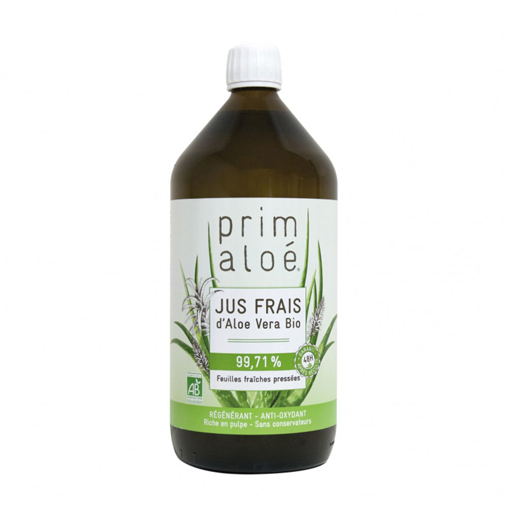 Prim Aloe Succo fresco da bere aloe vera bio 99,71% Prim'aloe, label Caae 1l