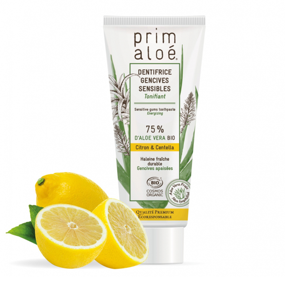 Prim Aloe Dentifricio al limone per gengive sensibili 75% aloe vera 75ml
