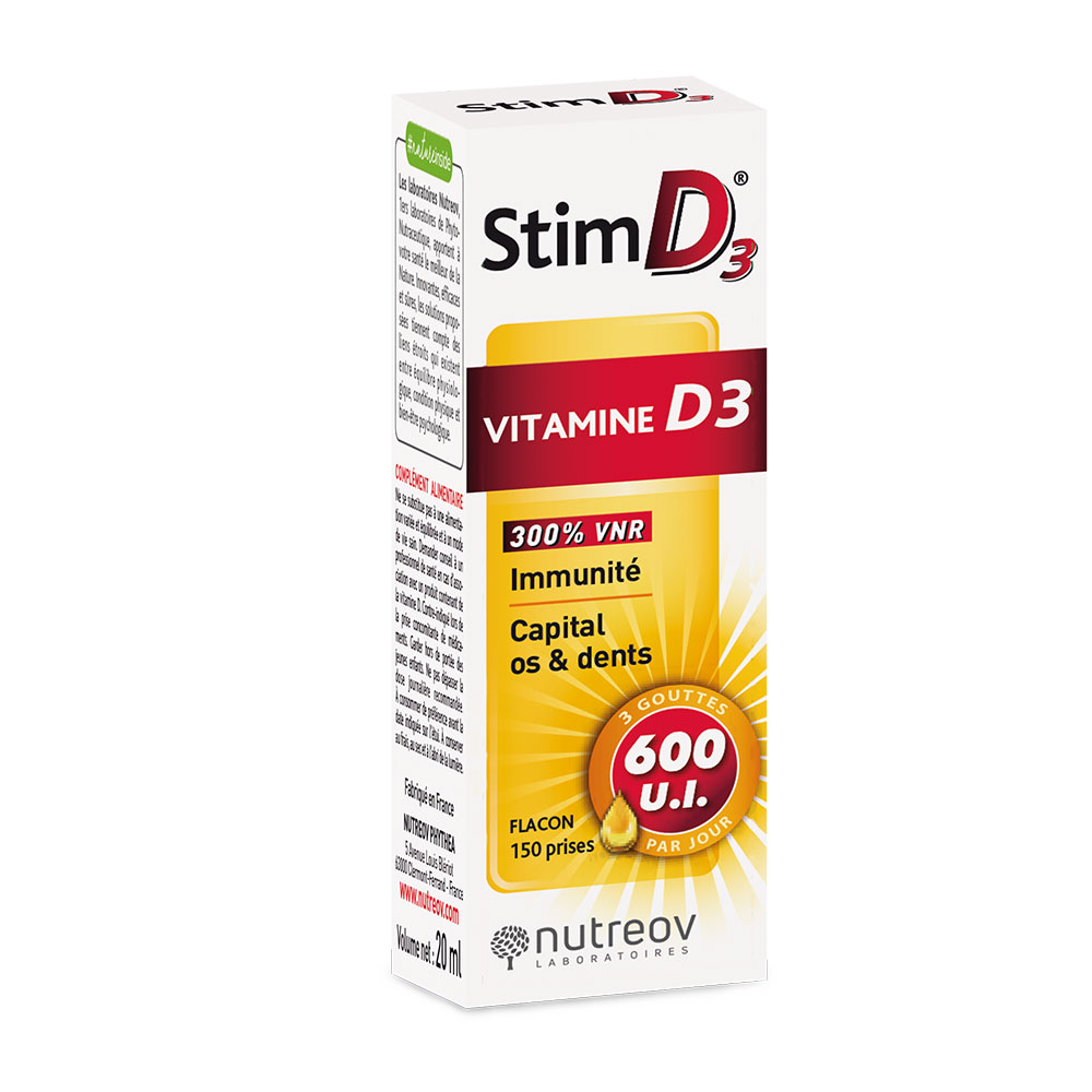 Nutreov Stim D3 Vitamina D3 per immunità e salute di ossa e denti 20ml