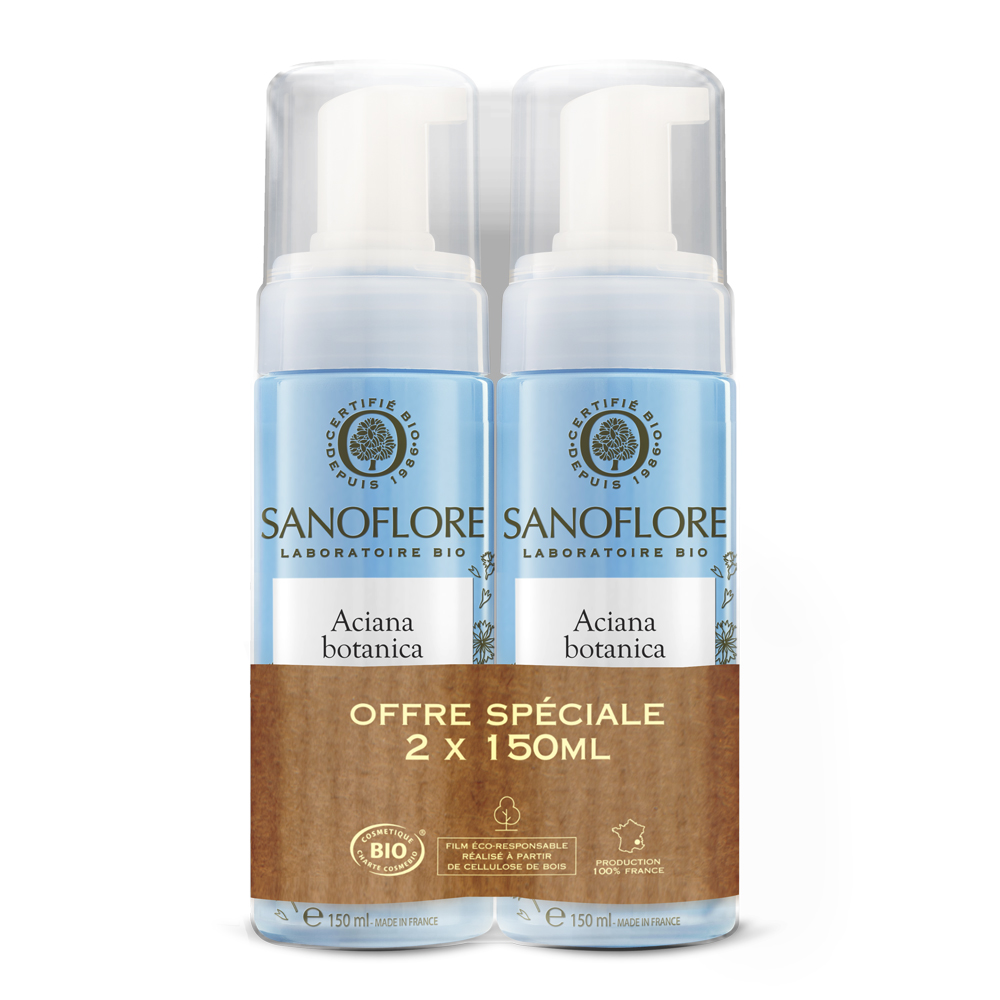 Sanoflore Aciana Botanica Schiuma D'acqua Detergente Bio 2x150ml