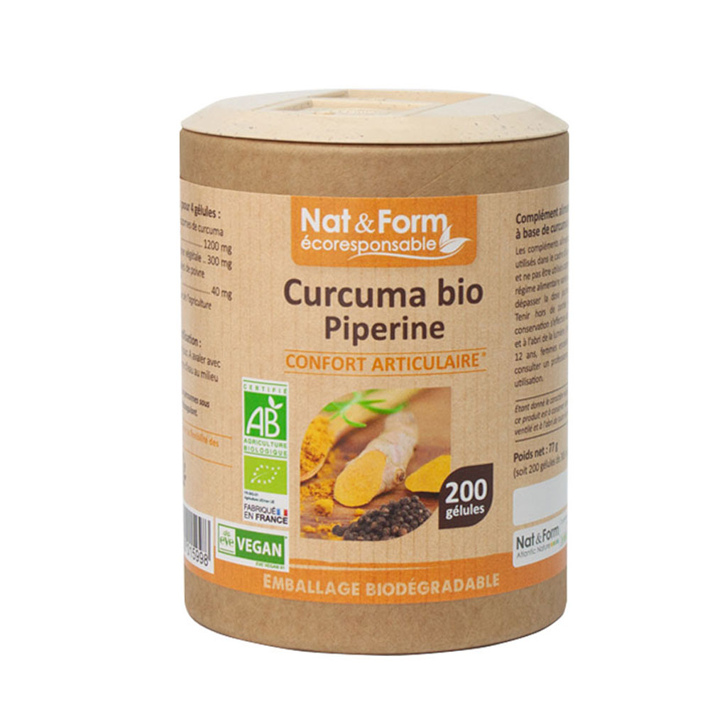 Nat&Form Curcuma e piperina biologiche 200 Geluli