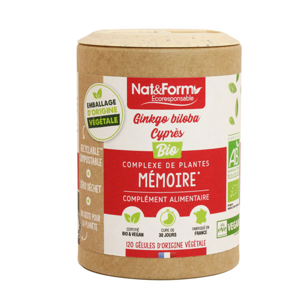 Nat&Form Memoria - Ginkgo/Cypres Bio Eco 120 capsule vegetali
